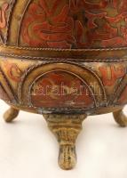 Marokkói régi réz kosár, m: 21 cm, d: 21 cm