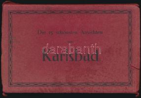 Karlovy Vary, Karlsbad; leporello card booklet, 15 unused postcards, the cards in very good condition, the cover is slightly damaged