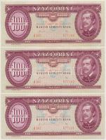 1989. 100Ft (6x) sorszámkövetők T:I,I-