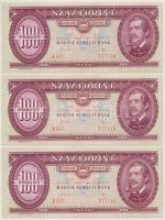 1989. 100Ft (6x) sorszámkövetők T:I,I-