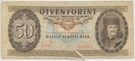 1980. 50Ft vágáshibás T:III,III-