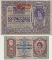 1902. 1000K mindkét oldal német, "Deutschösterreich" felülnyomással, hátlap rajz + 1914. 2...