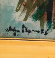 Szentgyörgyi Kornél (1916-2006): Budáról a Parlament. Olaj, farost, jelzett, keretben, 60×80 cm