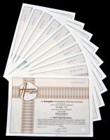 Budapest 1992. "Aranypók Kereskedelmi Részvénytársaság" részvénye 10.000Ft-ról (8x), közte...