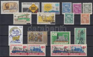 Uruguay, Vonat motívum 1938-2004 18 klf bélyeg, közte sorok, Paraguay, Train 1938-2004 18 stamps