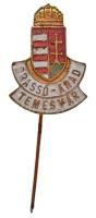 ~1930. Brassó - Arad Temesvár zománcozott fém jelvény (20x14,5mm) T:2- Hungary ~1930. Brassó - Arad Temesvár (Brasov - Arad Timisoara) enamelled metal badge (20x14,5mm) C:VF