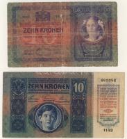 1904. 10K T:IV, 1912. 100K T:II, 1915. 10K T:II piros "Magyarország" körbélyegzővel