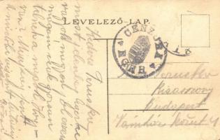 Eger, Deák Ferenc utca, a hátoldalon cenzúra pecsételéssel