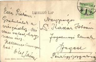 Debrecen, Nagyerdei Indóház, vasútállomás, vonat, Mihály Sámuel kiadása