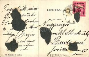 Bátorkeszi, Bátorove Kosihy; Kobek Kornél kastélya, kiadja Hollander J. / castle (ragasztónyom / glu...