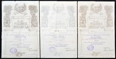 Tóth Lászlónak, a Császári és Királyi 11. Vadász Zászlóalj főhadnagya 5db kitüntetésének adományozói...