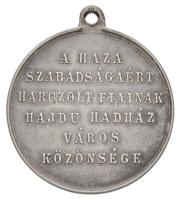 1898. "A Szabadságharcban részt vettek emlékére - Hajdúhadház" jelzetlen Ag emlékérem füll...