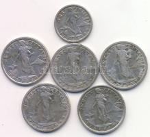 Fülöp szigetek/USA adminisztráció 1913M 10c Ag T:3 1907-1929. 20c Ag (5x) T:3,3/4
