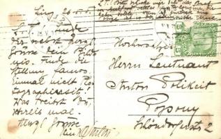 1911 Pozsony, Pressburg; Pallehner J. Vaskereskedése, K.u.K. tiszt lóháton / ironware shop, officer ...