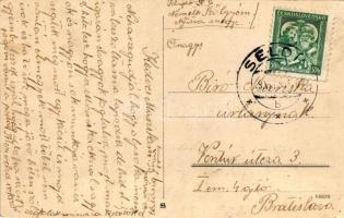 Szőgyén, Svodin; Római Katolikus templom és a templom belső, piactér Magyarszögyén / Catholic church...