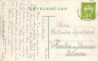 Párkány, Stúrovo; Rákóczi út, Iparos olvasókör / street, with the book club building (EK)