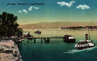 Párkány, Stúrovo; Dunapart, hajóállomás, gőzhajó / Danube riverside, port, steamship