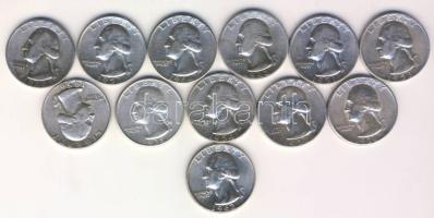 USA 1935-64. 1/4$ Ag (12x) T:2 (többségében),3 (kevés)