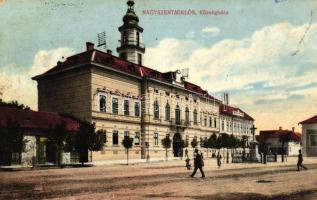 Nagyszentmiklós, Sannicolau Mare; Községháza / town hall (kopott sarkak / worn edges)