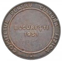 Románia 1951. "Nemzetközi Atlétikai Bajnokság Bukarest" zománcozott  fém emlékérem (51mm) ...