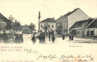 Bán, Bánovce nad Bebravou; az Erzsébet Főtér, kiadja Fuchs Vilmos / Main square