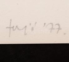 Fajó János (1937-): Hommage á Ady (1977). Szitanyomat, papír, jelzett, 64 x 48 cm