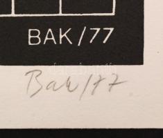 Bak Imre (1939): Hommage a Ady 1977. Szitanyomat, papír, jelzett  61x46 cm