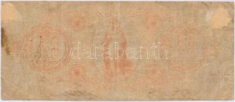 Amerikai Konföderációs Államok / Louisiana / New Orleans 1862.06.14. 10$ T:III- hátoldalán ragasztás...