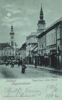 Nagyszombat, Trnava; Nagy Lajos utca, a főtérrel, kiadja Horovitz Adolf / street with the main square