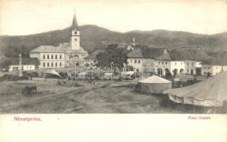 Németpróna, Nitrianske Pravno; Piactér, valószínűleg cirkuszi sátorral / Market square, probably with Circus tent (EK)