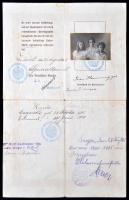 1915 Reisepass, Német követségi útlevél Zürichben kiállítva, 33x21cm