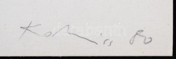 Korniss Dezső (1908-1984):  Kék kereszt. Szitanyomat, papír, sorszámozott 168/47, jelzett, foltos,  ...