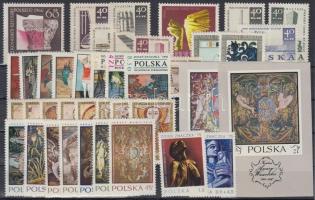 1966-1975 Poland, Art 37 diff stamps with sets, Lengyelország, Művészet motívum ( 1966-1975) 37 klf bélyeg, közte sorok + 1 bélyegpár