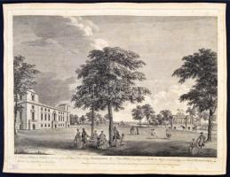 cca 1759 A View of Wilton in Wiltshire, the Seat of the Right Honourable the Earl of Pembroke -- Vue de Wilton dans Comté de Wilts, la maison et jardin magnifique du Comte de Pembroke. A Wilton House, Pembroke earljeinek híres vidéki rezidenciája, rézmetszet, papír, rajzolta és metszette Luke Sullivan (1705-1771), 39×53 cm /  cca 1759 A View of Wilton in Wiltshire, the Seat of the Right Honourable the Earl of Pembroke -- Vue de Wilton dans Comté de Wilts, la maison et jardin magnifique du Comte de Pembroke. The famours English country house of the Earls of Pembroke, copper etching, paper, drawn and etched by Luke Sullivan (1705-1771), 39×53 cm