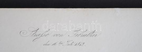 cca 1842 Straße von Gibraltar den 16ten Juli 1842, 6 részes litográfia, Königliche Lithographische I...