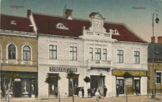 Galgóc, Hlohovec; Városháza, gyógyszertár, üzletek / town hall, pharmacy, shops (vágott / cut)