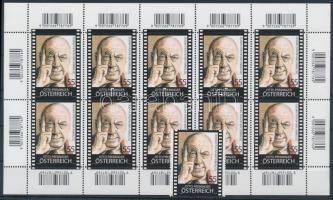 Austrians in Hollywood stamps + minisheet, Osztrákok Hollywoodban bélyeg + kisív