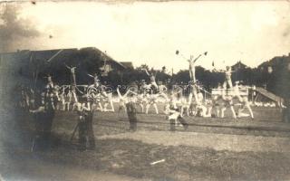 1913 Ludovika Akadémia - 2 db fotóképeslap, edzés a katonai táborban / 2 photo postcards, training in the K.u.K. Army military camp, photo