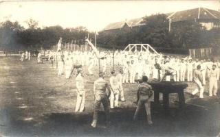 1913 Ludovika Akadémia - 2 db fotóképeslap, edzés a katonai táborban / 2 photo postcards, training i...