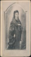 cca 1900 Imakártya Erzsébet (Sisi) királyné emlékére, felületén törésnyommal, 14x7,5 cm / memorial card of Elisabeth (Sisi) of Austria