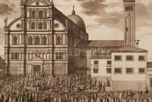 cca 1715-1750 Domenico Lovisa (1690 k.-1750 k.): Campo di San Zaccaria con la funzione del giorno di...