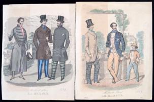 1847 Modes de Paris: Le Miroir, színezett metszet, dúcon jelzettek, Scmidt et Daer, és mások, papír,...