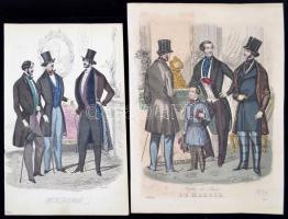 1847 Modes de Paris: Le Miroir, színezett metszet, dúcon jelzettek, Scmidt et Daer, és mások, papír,...