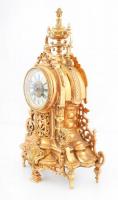 XIX. sz. második fele: Díszes bronz asztali ingaóra, jelzett, számozott szerkezettel. Felet és egész...