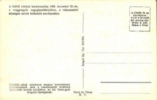 1938 Budapest, Ganz waggongyár nagygépműhelye, Ganz vállalat karácsonyfája a visszacsatolt községek ...