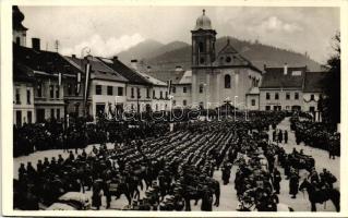 1938 Rozsnyó, bevonulás / entry of the Hungarian troops;  vegyes bérmentesítés 'Rosznyó Visszatért' So. Stpl