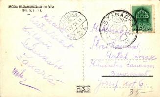 1941 Szabadka, bevonulás / entry of Hungarian troops 'Szabadka visszatért' So. Stpl