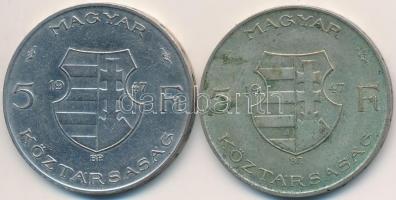 1947. 5Ft Ag "Kossuth" (2x) T:2-,3