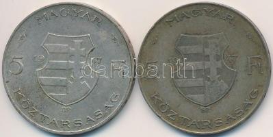 1947. 5Ft Ag "Kossuth" (2x) T:2-,3