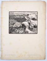 Adolf Zdrasila(1868-1942): Az Óriáshegységben élő szellem. Fametszet, papír, kiadta" Der Gesellschaft für Vervielfaltingende Kunst"  15x19 cm